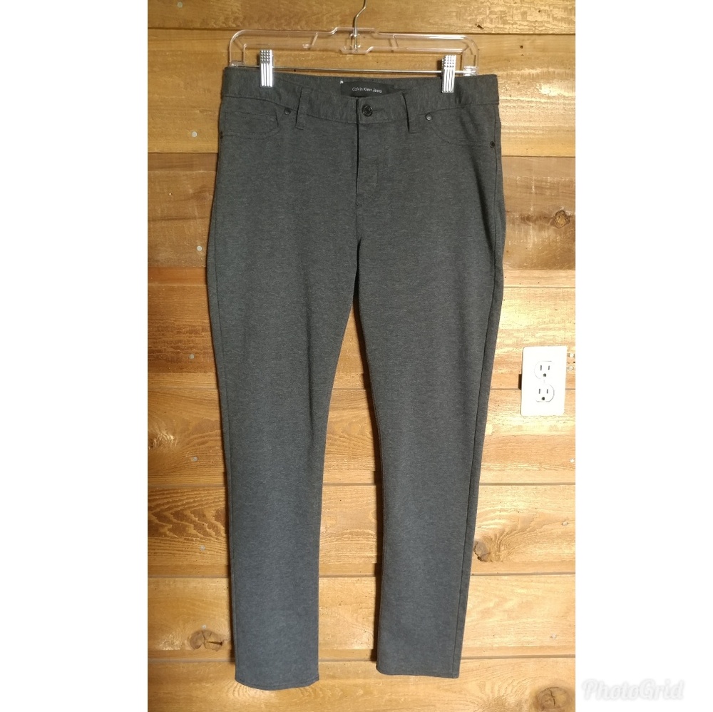 Calvin Klein Skinny Ankle Pants 10 Gray Cropped